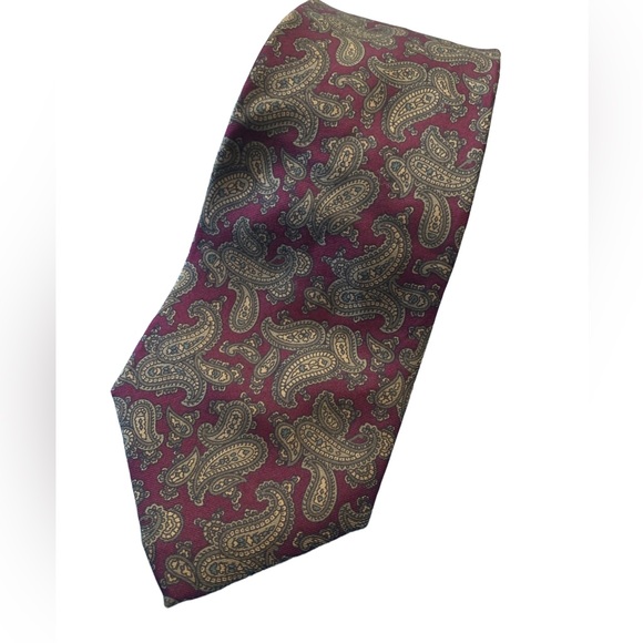 Mario Valentino Paisley Silk Tie - Picture 5 of 6